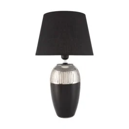 PAULEEN Lampe à poser E27 MIDNIGHT BEAUTY 230V hauteur 46cm noir argent - 48226