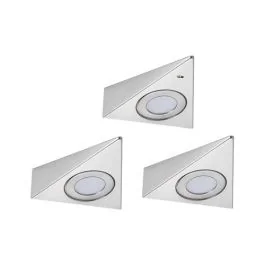 PAULMANN Eclairage LED sous meuble à détection TRIAS 3x2,7W 3x185lm 3000K acier brossé - 92125