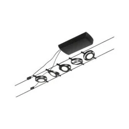 PAULMANN Kit de 5 Spots LED sur cables CORDUO ROUNDMAC 200lm 3000K 5m noir - 94418