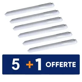 Réglette LED intégrée étanche 230V 35W 3880lm 4000K 120cm grise - Lot 5+1 gratuit