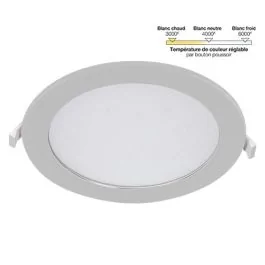 ARLUX Downlight LED extra plat à encastrer Saturn 230V 18W 1300lm CCT 220mm blanc - 730070