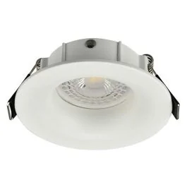 Support de spot rond fixe 90mm avec douille GU10 automatique blanc