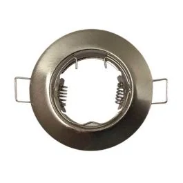 Support de spot encastré fixe rond 80mm acier brossé