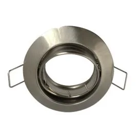 Support de spot encastré orientable rond 81mm acier brossé