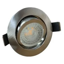 Spot LED encastrable et orientable GU10 230V 5W 380lm 4000K 83mm acier brossé