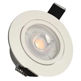 Spot LED remplaçable encastrable orientable et dimmable 230V 5W 400lm 2700K 82mm blanc