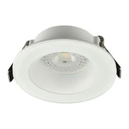 Support de spot rond fixe 88mm avec douille GU10 automatique blanc