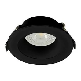 Support de spot rond fixe 88mm avec douille GU10 automatique noir