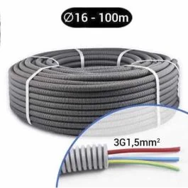 Gaine électrique ICTA préfilée 3G1.5 R/B/VJ D16 PROFIFLEX - Couronne de 100m