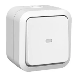 QUARX Aquapro Interrupteur va et vient lumineux étanche complet blanc IP55 - 9663