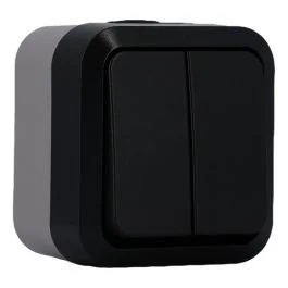 QUARX Aquapro Interrupteur double étanche complet gris IP55 - 9669