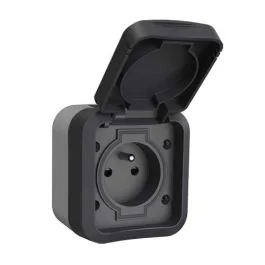 QUARX Aquapro Prise de courant 2P+T étanche complet gris IP55 - 9675Q