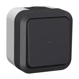 QUARX Aquapro Interrupteur va et vient lumineux étanche complet gris IP55 - 9677F