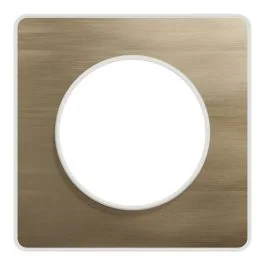 SCHNEIDER Odace Touch Plaque simple bronze brossé avec liseré blanc - S520802L