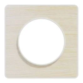 SCHNEIDER Odace Touch Plaque simple bois nordique avec liseré blanc - S520802M
