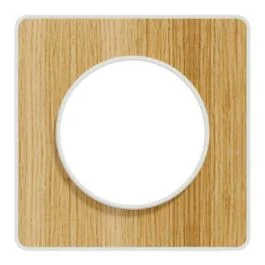 SCHNEIDER Odace Touch Plaque simple bois naturel avec liseré blanc - S520802N