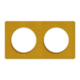 SCHNEIDER Odace Touch Plaque double Kvadrat ocre avec liseré blanc - S520804KY