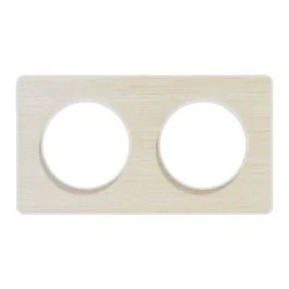 SCHNEIDER Odace Touch Plaque double bois nordique avec liseré blanc - S520804M