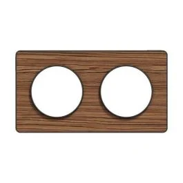 SCHNEIDER Odace Touch Plaque double bois zebrano avec liseré anthracite - S540804P4