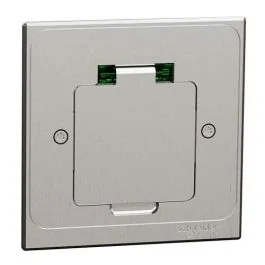 SCHNEIDER Unica System+ Prise de sol 2P+T 16A carrée inox brossé - INS52102