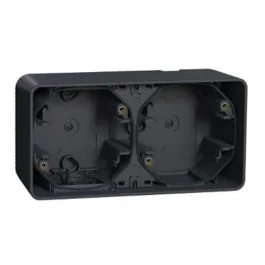 SCHNEIDER Mureva Styl boite 2 postes horizontale saillie IP55 gris - MUR37914