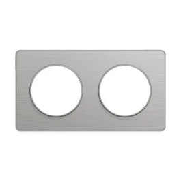 SCHNEIDER Odace Touch Plaque double aluminium brossé avec liseré aluminium - S530804J