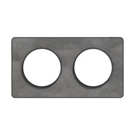 SCHNEIDER Odace Touch Plaque double ardoise avec liseré anthracite - S540804V