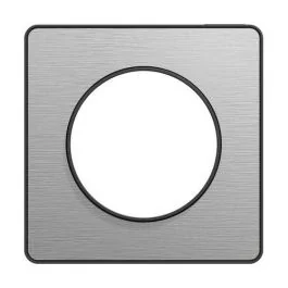 SCHNEIDER Odace Touch Plaque simple aluminium brossé avec liseré anthracite - S540802J