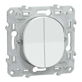 SCHNEIDER Ovalis Interrupteur double va et vient blanc - S320214