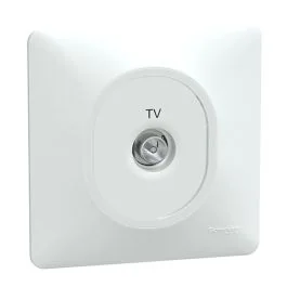 SCHNEIDER Ovalis Prise TV blanc complet