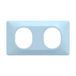SCHNEIDER Ovalis Plaque double horizontal bleu azurin - S320704C