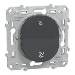 SCHNEIDER Ovalis Bouton poussoir VMC anthracite - S340236