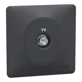 SCHNEIDER Ovalis Prise TV anthracite complet