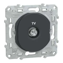 SCHNEIDER Ovalis Prise TV anthracite - S340405