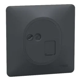 SCHNEIDER Ovalis Prise RJ45 grade 3 catégorie 6 STP anthracite complet