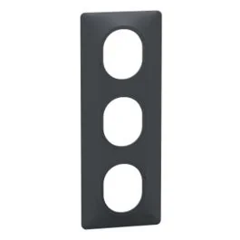 SCHNEIDER Ovalis Plaque triple verticale anthracite - S340726