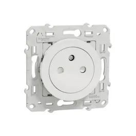 SCHNEIDER Odace Prise de courant 2P+T affleurante blanc - S520052