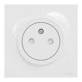 SCHNEIDER Odace Prise de courant 2P+T affleurante blanc complet
