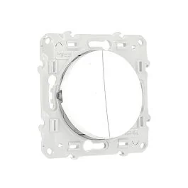 SCHNEIDER Odace Interrupteur va et vient + poussoir blanc - S520285