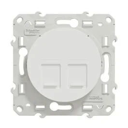 SCHNEIDER Odace Prise double RJ45 catégorie 6 STP blanc - S520486