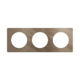 SCHNEIDER Odace Touch Plaque triple  bronze brossé avec liseré blanc - S520806L