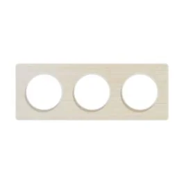 SCHNEIDER Odace Touch Plaque triple  bois nordique avec liseré blanc - S520806M