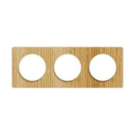SCHNEIDER Odace Touch Plaque triple  bois naturel avec liseré blanc - S520806N