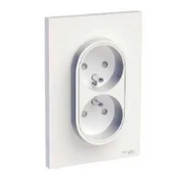 SCHNEIDER Odace Prise de courant double 2P+T pour rénovation - S521089