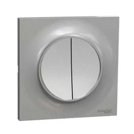 SCHNEIDER Odace Interrupteur double va et vient aluminium complet