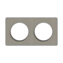 SCHNEIDER Odace Touch Plaque double Kvadrat perle avec liseré aluminium - S530804KG