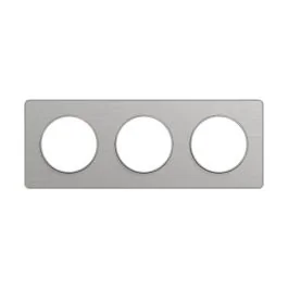 SCHNEIDER Odace Touch Plaque triple  aluminium brossé avec liseré aluminium - S530806J