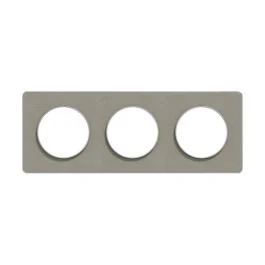 SCHNEIDER Odace Touch Plaque triple  Kvadrat perle avec liseré aluminium - S530806KG