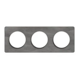 SCHNEIDER Odace Touch Plaque triple ardoise avec liseré aluminium - S530806V