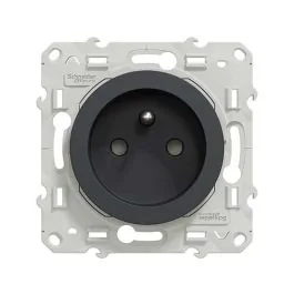 SCHNEIDER Odace Prise de courant 2P+T pour rénovation anthracite - S540049